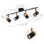 Black 4-Light Aluminium Ceiling Spotlight