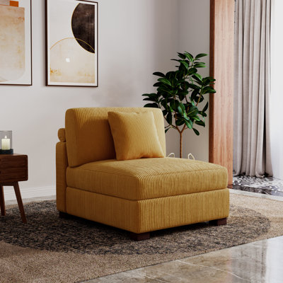 Upholstered Corduroy Armless