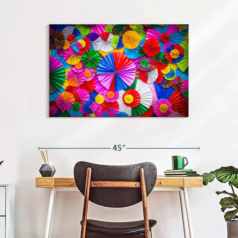 Fleurs d'origami, H 26 po x l 39 po