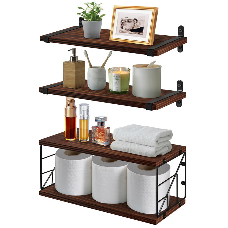 Reyka Floating Shelf, Rustic Brown