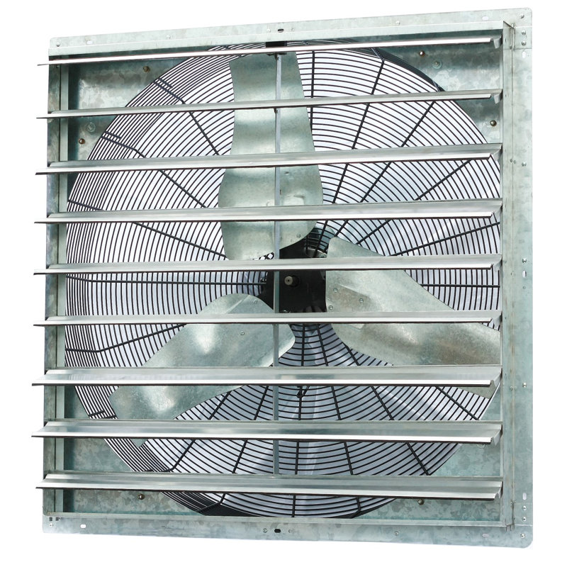 iLIVING ILG8SF36S - 36" Wall Mounted Shutter Exhaust Fan - Automatic Shutter - Single Speed - Vent Fan For Home Attic, Shed, or Garage Ventilation, 6128 CFM, 9000 SQF Coverage Area, Silver