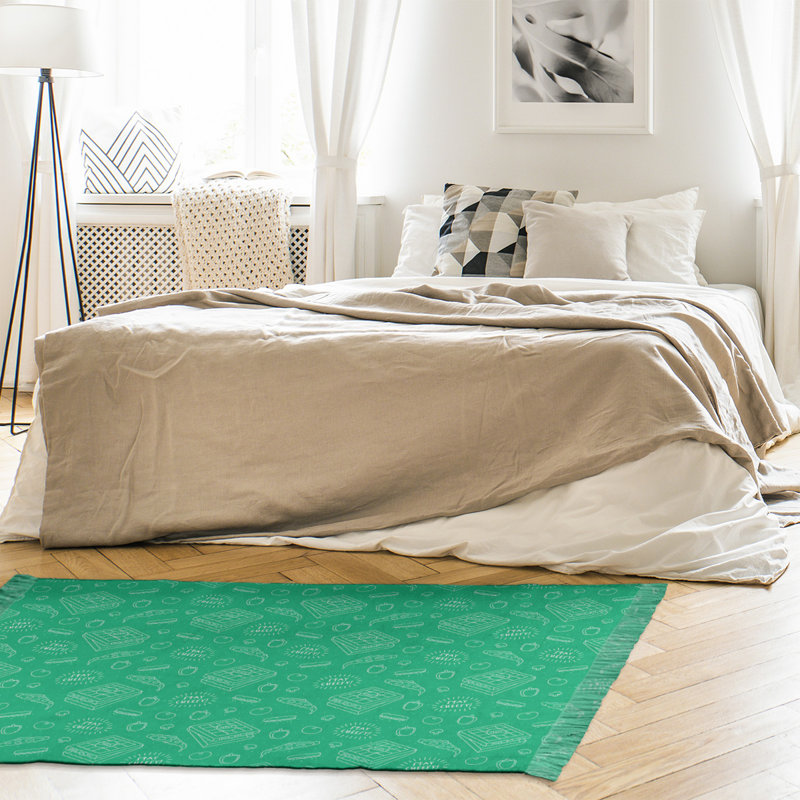 Tapis décoratif vert pizza, non