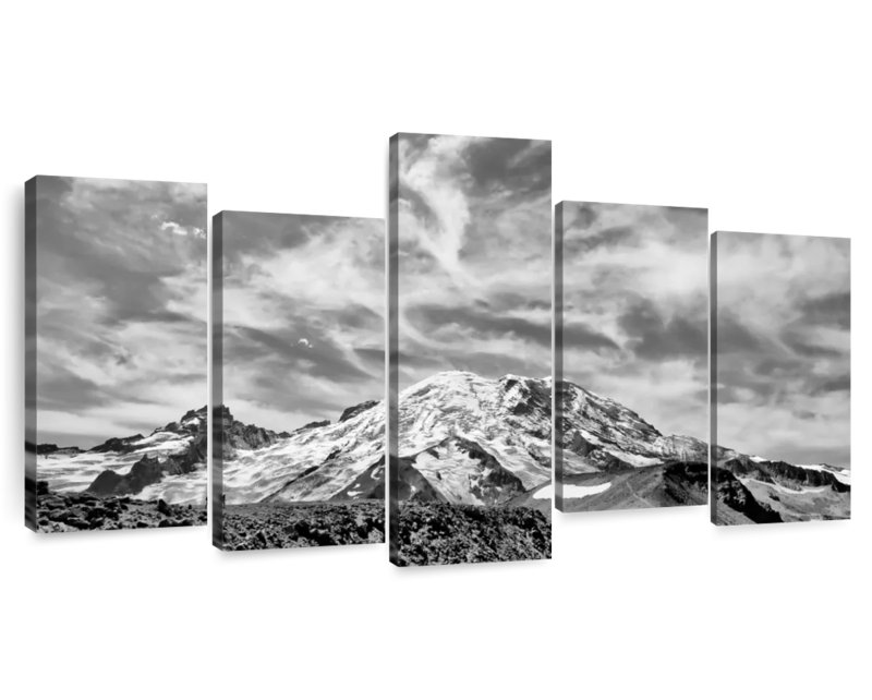 Alvord Glorious Mt. Rainier BW, H 12 po x l 25 po