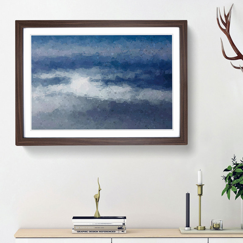 Mist of Time - Picture Frame Graphic Art Print, 48cm H x 65cm W x 2cm D, Walnut Framed