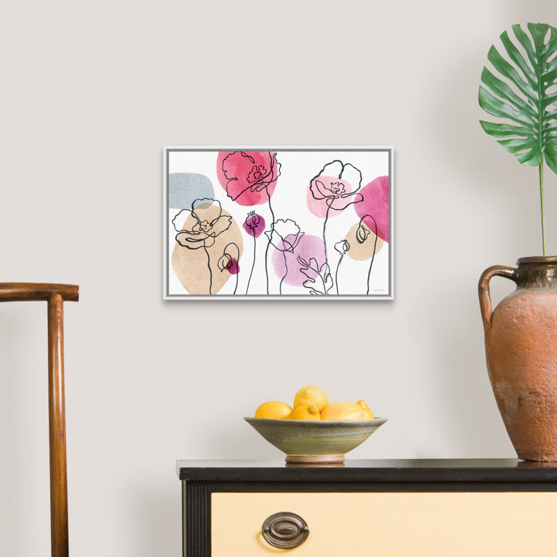 «Think Pink 01» par Lisa Audit - reproduction d'art, H 14 po x l 20 po x P 1,75 po, Toile blanche encadrée