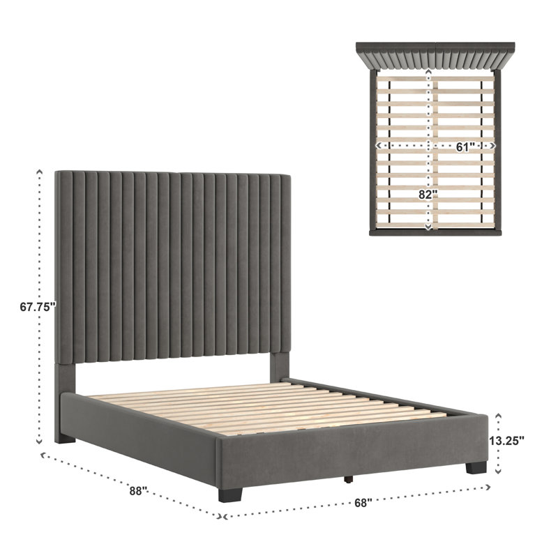 Upholstered Platform Bed, Queen