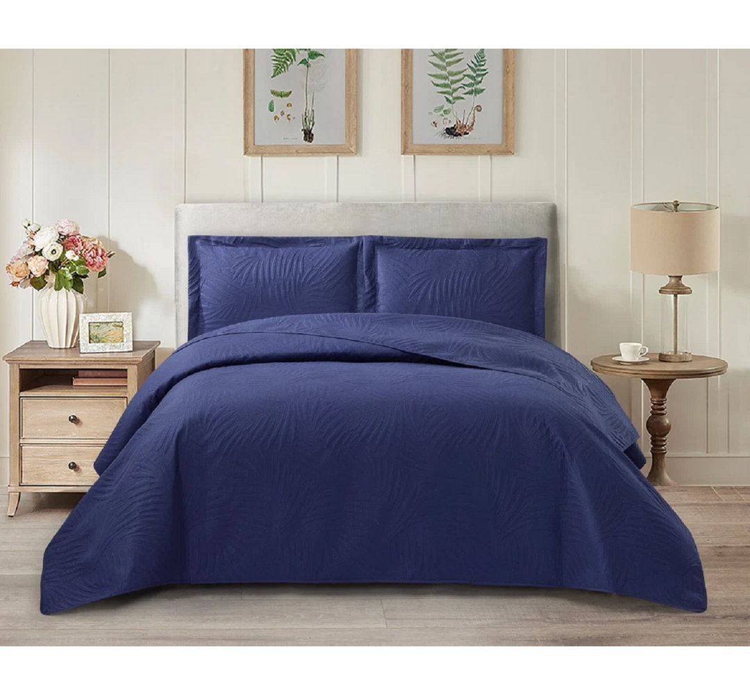 Bedpsread Leaf Pink Single