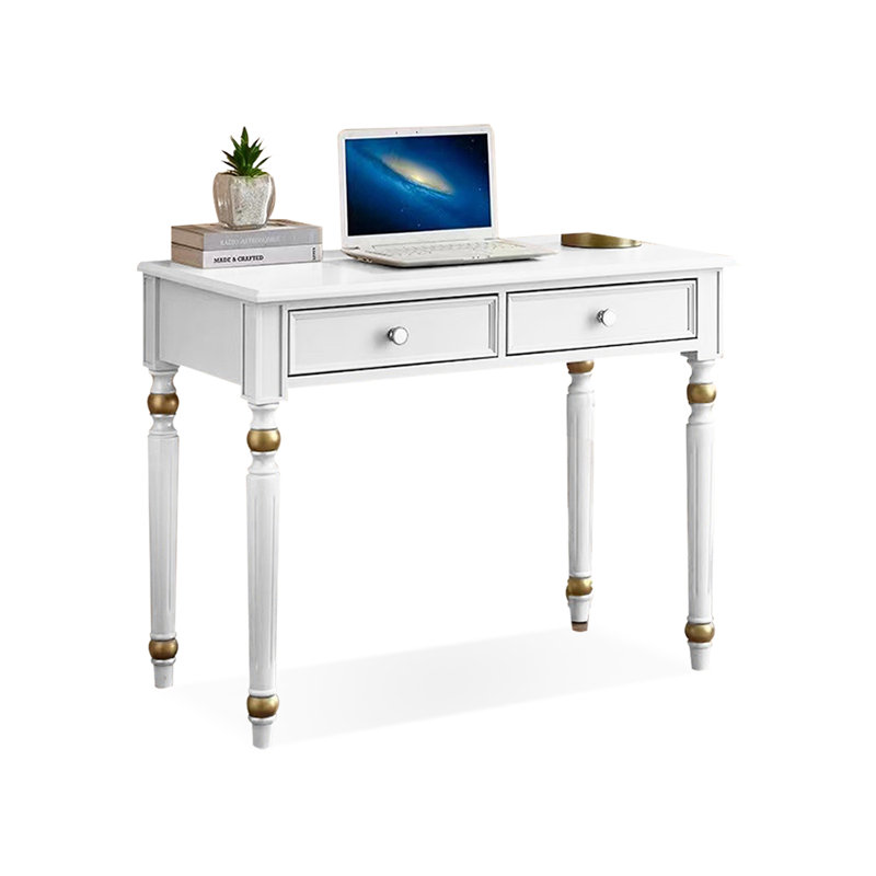 Bureau d'écriture avec tiroirs, 29.92"H*39.37"W*19.69"D, Blanc