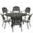 Vaghinag Round 6 - Person 59'' Long Cast Aluminum Dining Set