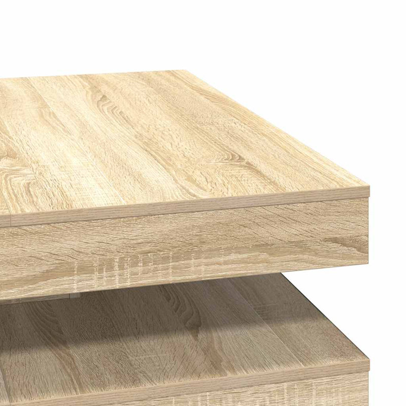 Coffee Table 360-Degree Rotatable 90X90x34.5 Cm, Sonoma Oak