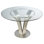 Cantu 48" Wide Dining Table In Stainless Steel With Glass