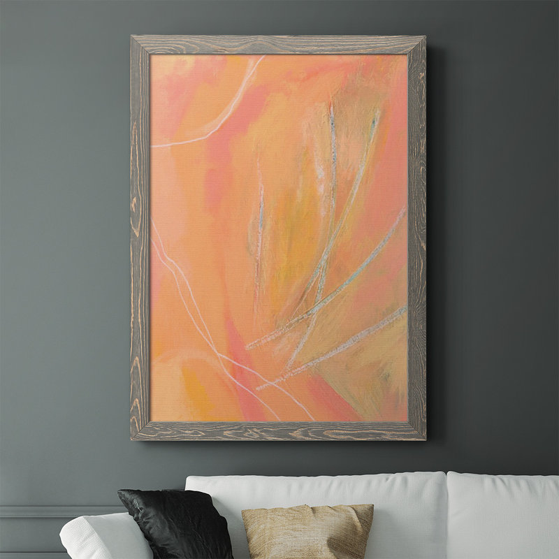 " Peach Bliss II ", 37.5" H x 27.5" W x 1" D, Grey
