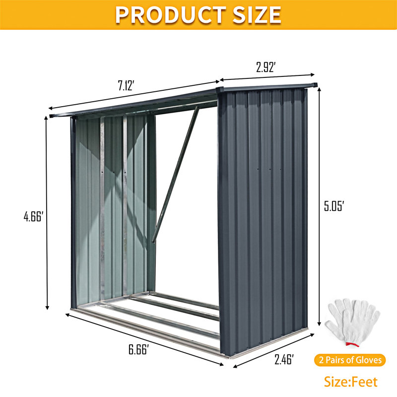 Remise de rangement extérieure, H 35,26 po x l 85,51 po x P 60,67 po