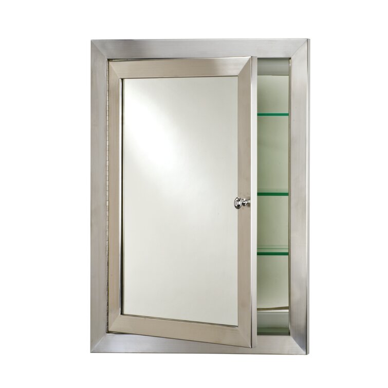 Stainless Steel Wall Mounted Medicine Cabinet w/ Mirror 21.75 x 1