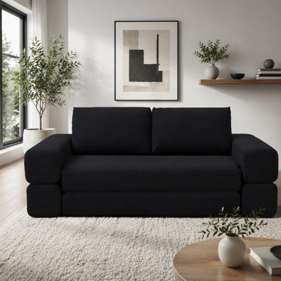 81'' Convertible Sofa Bed,3 In 1 Folding Floor Couch Corduroy Fold Out Couch Bed Futon Sleeper Mattress with Pillows