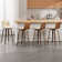 Swivel Upholstered Counter & Bar Stool With Solid Wood Frame and L-Shaped PU Leather Back