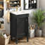 Meuble-lavabo et lavabo peu encombrant en bois MDF style français pour petite salle de bain