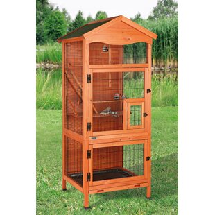  70.75" Wood Pointed Top Flight Cage with Stand