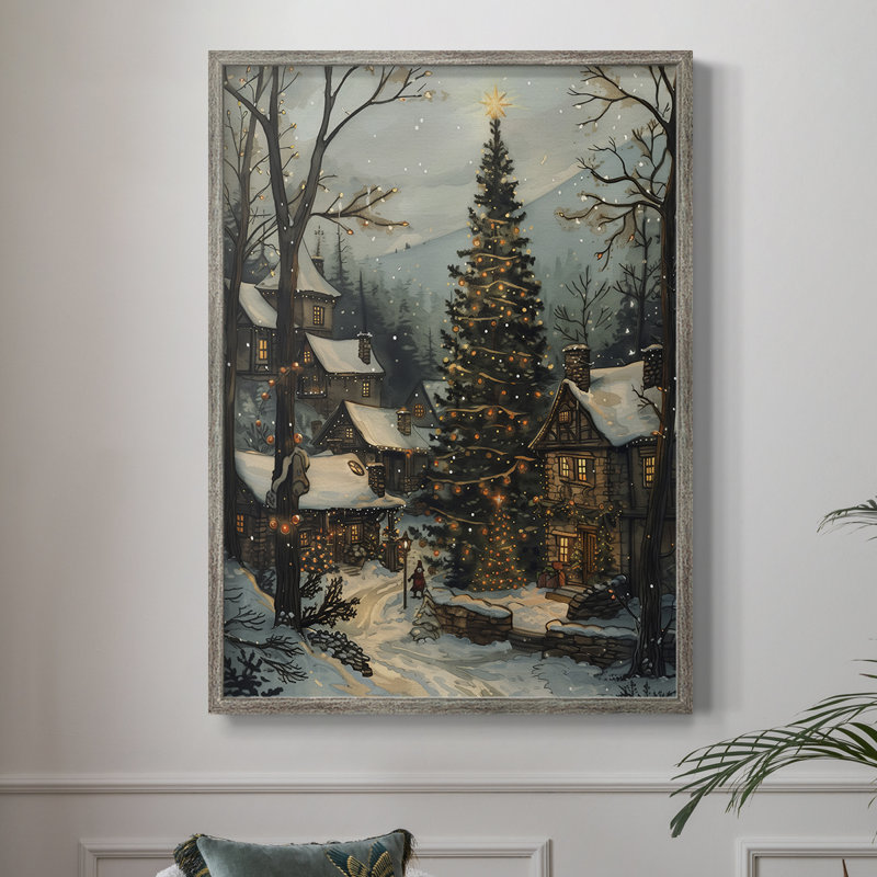 «Christmas Holiday Art DCXV III», reproduction d'art encadrée - bois massif, H 11 po x l 9 po
