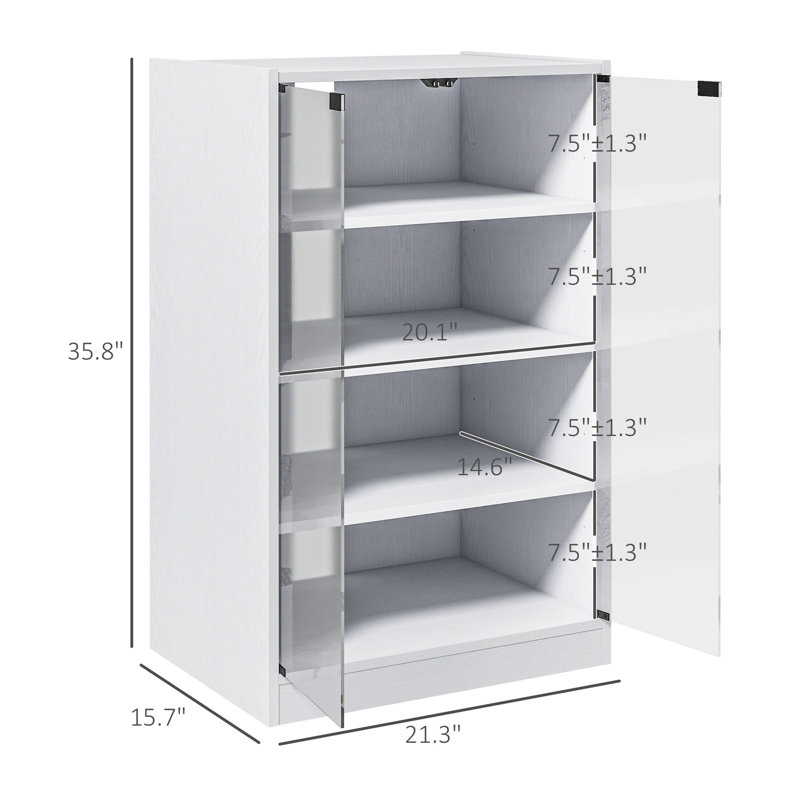 Cabinet multimédia, armoire stéréo à 4 niveaux,, Blanc