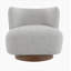 Fauteuil d'appoint en tweed gris Lisa