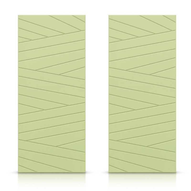 Portes de placard coulissantes à panneaux, Vert sauge, 60 po x 84 po