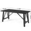Table de salle à manger noire matte, structure en bois d'hévéa, l 70,45 po x P 44,50 po x P 29,63 po, assemblage requis Table de style charmant avec bois d'hévéa, noir, bois massif +, requis