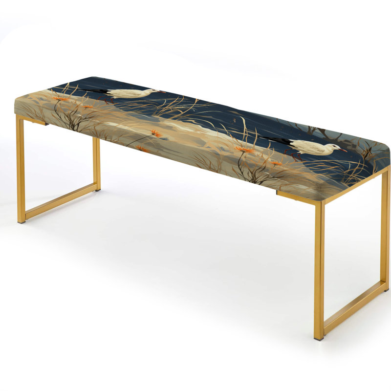 Jacqueze - Animal Print Upholstered Gold Bench