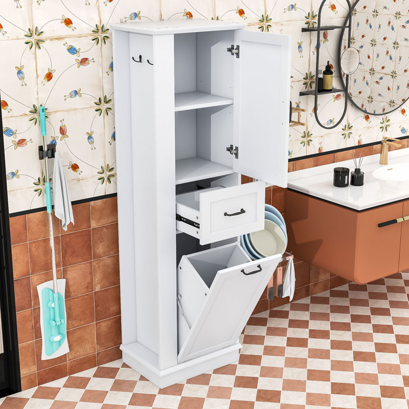 Armoire de salle de bain minimaliste en bois avec rangement inclinable, tablette réglable et charnières à fermeture en douceur