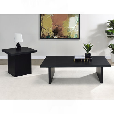 Caroline Black 2-Piece Rectangular Coffee And End Table Set