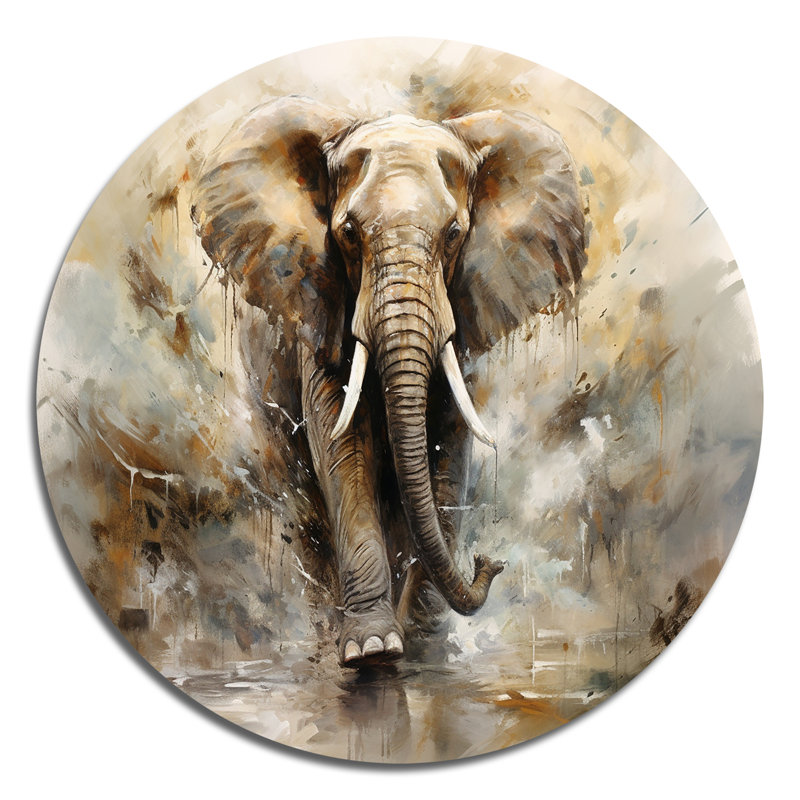 Topi - animaux, art rond en métal, H 16 po x l 16 po