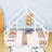 Wood House-Shaped Floor Bed With Fence-1307813707-1307813710