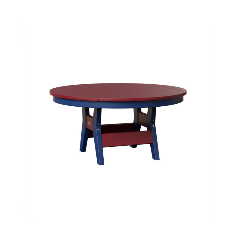 Table de conversation ronde 38 po Berlin Gardens Harbor, Rouge écarlate, Bleu pacifique