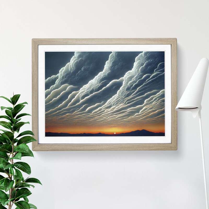 Cloudy Sky Sunrise Vol.1 - Framed Print, 34cm H x 46cm W x 2cm D, Oak