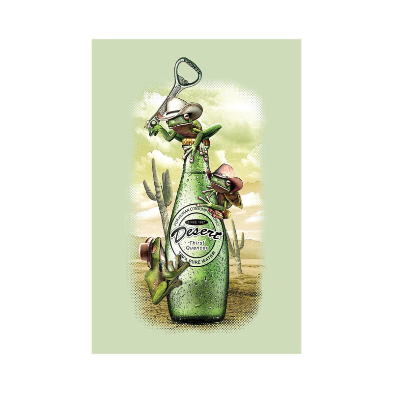 Thirsty Frogs by Adam Lawless - Wrapped Canvas Painting, 66.04 cm H x 45.72 cm W x 1.91 cm D