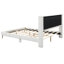 Grand lit plateforme en velours côtelé avec pieds en métal - beige et beige élégant. Contreplaqué conçu pour la durabilité. Rempli de mousse. Pas de sommier tapissier. Assemblage simple. 83,1 po x 65,7 po x 42,5 po-334061778