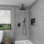 Pommeau de douche mince à effet pluie, fixation au plafond, style carré-123846342-123846344-123846347