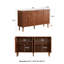 Armoire de rangement 59 po en noyer rétro avec panneaux de porte sculptés géométriques; un centre multimédia avec quatre compartiments de rangement, convenant à un téléviseur de 65 pouces, pour les salons et les chambres