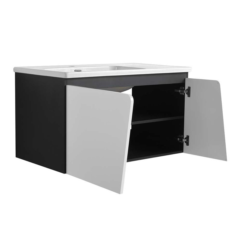 Meuble-lavabo simple 35,6 po avec plateau en céramique Kialah