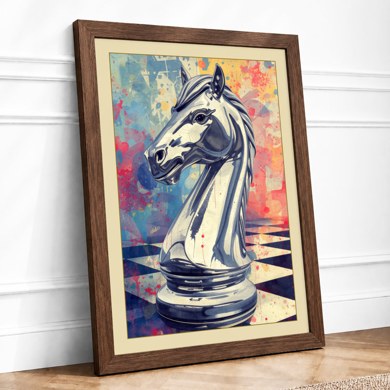 Knight In Motion Eclectic - Print, A2 - 59.4 x 42.0 cm, Walnut