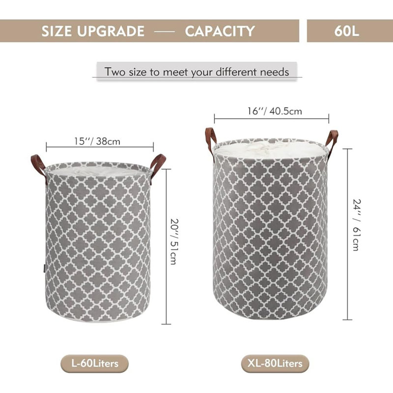 Lark Manor Fabric Basket, Grey