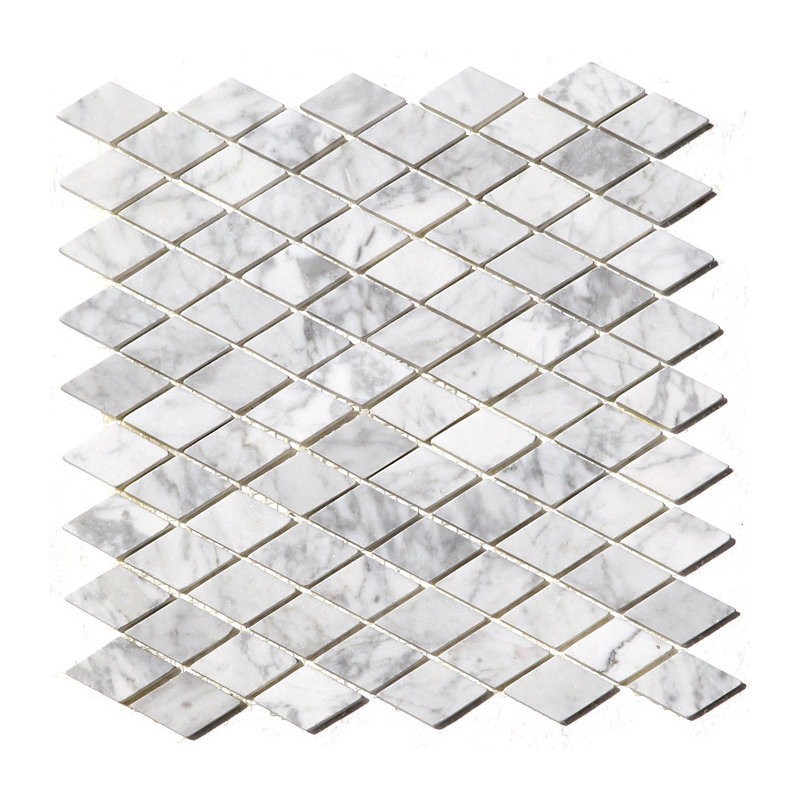 Rhomboid 1" x 1" Marble Mosaic Tile in White