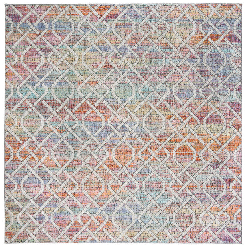 Higginson Provance Performance Abstract Rug, Square 6'7"