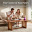 Rattan Solid Wood Rectangular Coffee Table