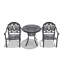 Ensemble de 3 meubles de patio en aluminium coulé avec coussins bruns-105313254