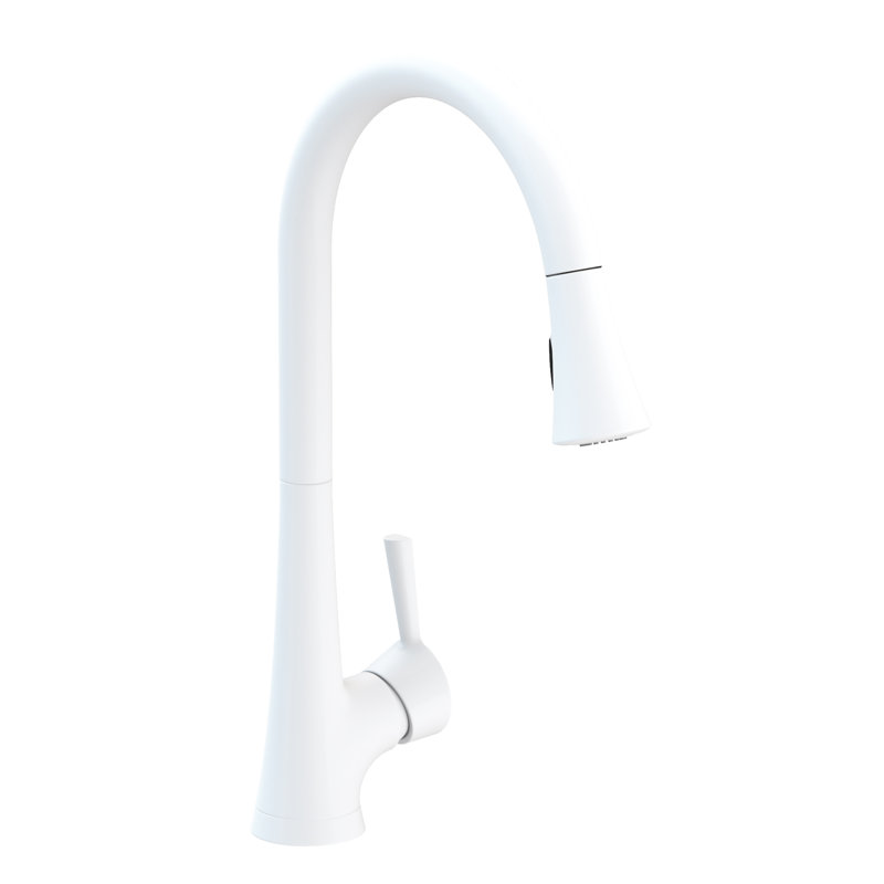 Vespera Single Handle Pull Down Kitchen Faucet, Matte White