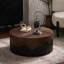 Table basse ronde 30,31 "faite à la main avec table basse en bois et piédestal robuste pour le salon-67019674