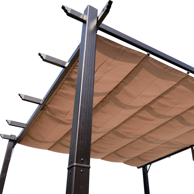 Pergola de jardin de 3 m avec auvent rétractable - Gazebo de patio en aluminium pour terrasse, porche, barbecue et ombrage dans la cour arrière.