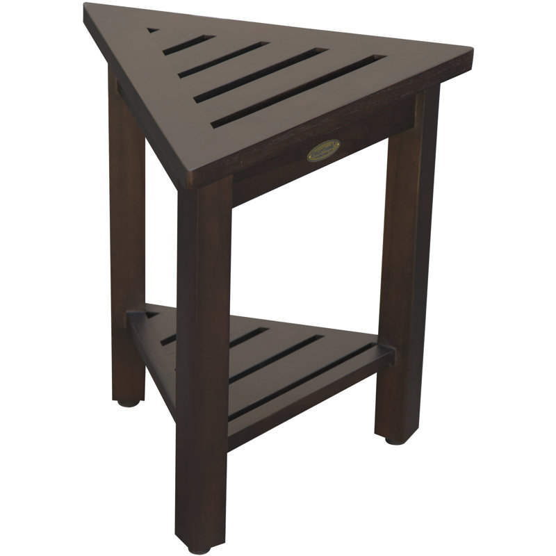 Banc de douche en teck de 15 po de largeur, Brun