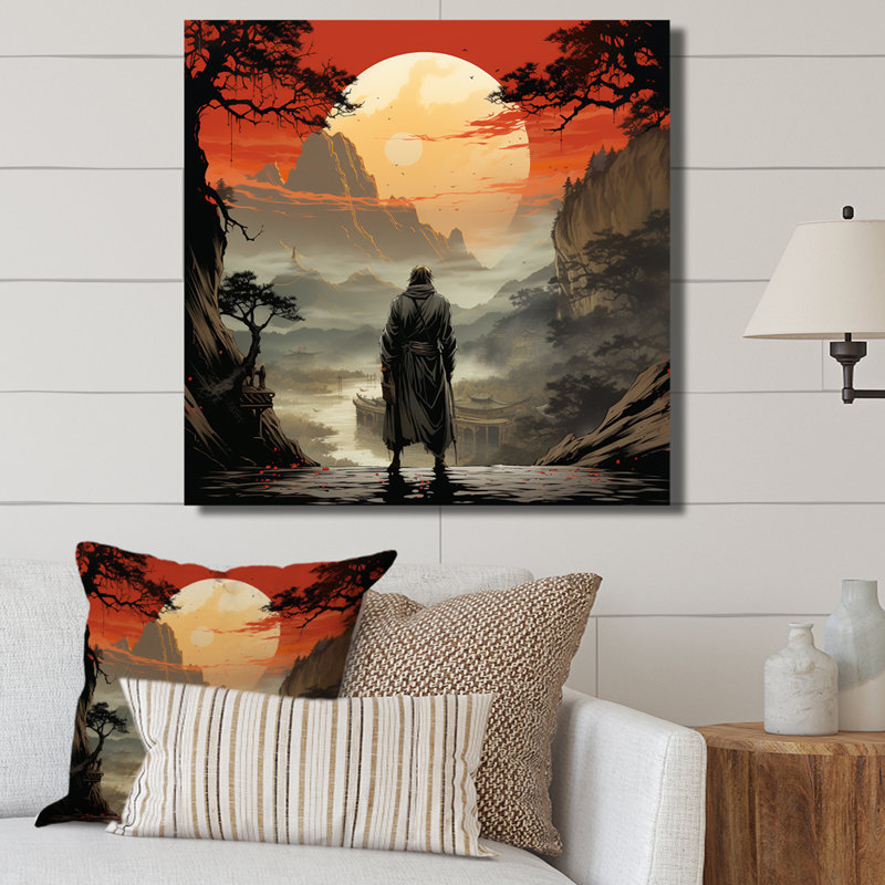 Art mural japonais, Japon, Toile tendue, 30" H x 30" W